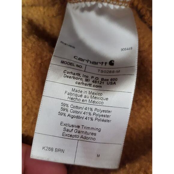 Carhartt Men’s Loose Fit Hoodie Sweatshirt Brown Size M Workwear K288 BRN - Picture 4 of 9